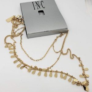 NWT International Concepts gold toned hi low tiered necklace
